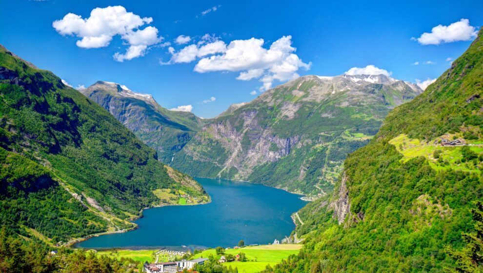 Fiord Geirangerfjord a Noruega